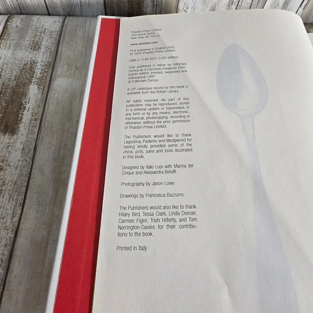 Silver Spoon Phaidon Hardcover Cookbook Authentic Italian Recipes 2005 Edition